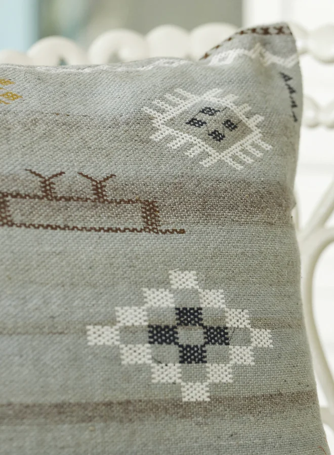 sanskrutihomes sanskrutihomes Geometric Print Organic Cotton Cushion Cover - 45x45cm