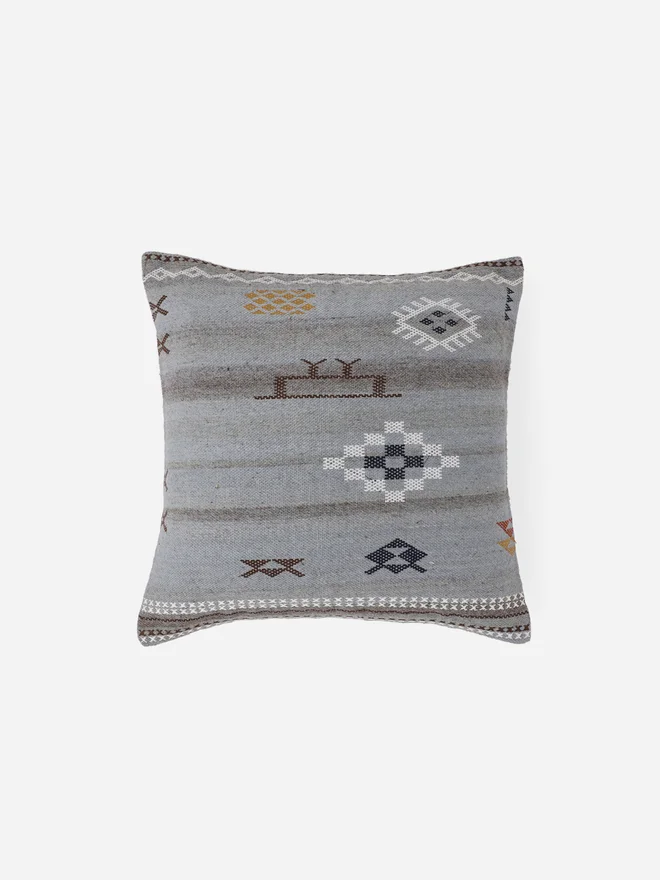 sanskrutihomes sanskrutihomes Geometric Print Organic Cotton Cushion Cover - 45x45cm