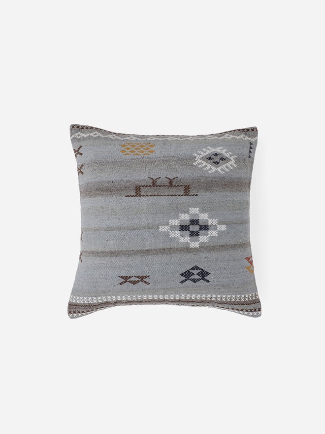 sanskrutihomes Geometric Print Organic Cotton Cushion Cover - 45x45cm - Image 2