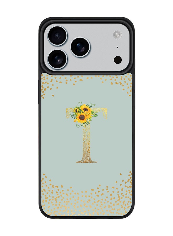 Stylizedd iPhone 17 Pro Max Case, [Compatible with MagSafe] Slim Magnetic cover Phone Case iPhone 17 Pro Max -Custom Floral Monogram - T  (Light Grey ) - Image 1