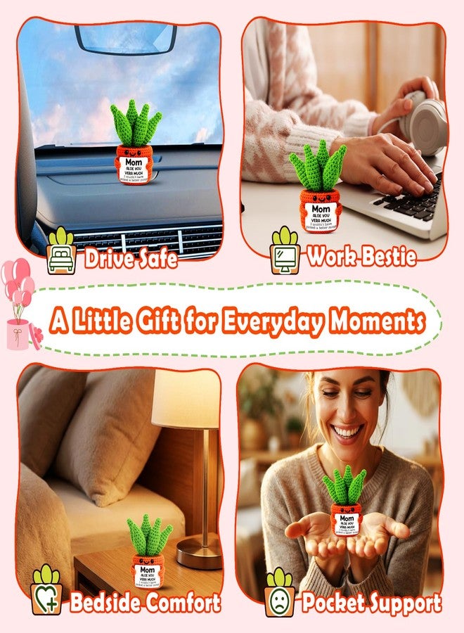 Giftmark Mothers Day Birthday Gifts for Mom from Daughter Son, Handmade Positive Crochet Aloe You Vera Much, Emotional Support Desk Decor, Birthday Mothers Day Present for Women Mother in Law New Mama - Image 5