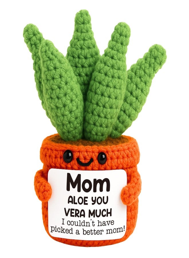 Giftmark Mothers Day Birthday Gifts for Mom from Daughter Son, Handmade Positive Crochet Aloe You Vera Much, Emotional Support Desk Decor, Birthday Mothers Day Present for Women Mother in Law New Mama - Image 1