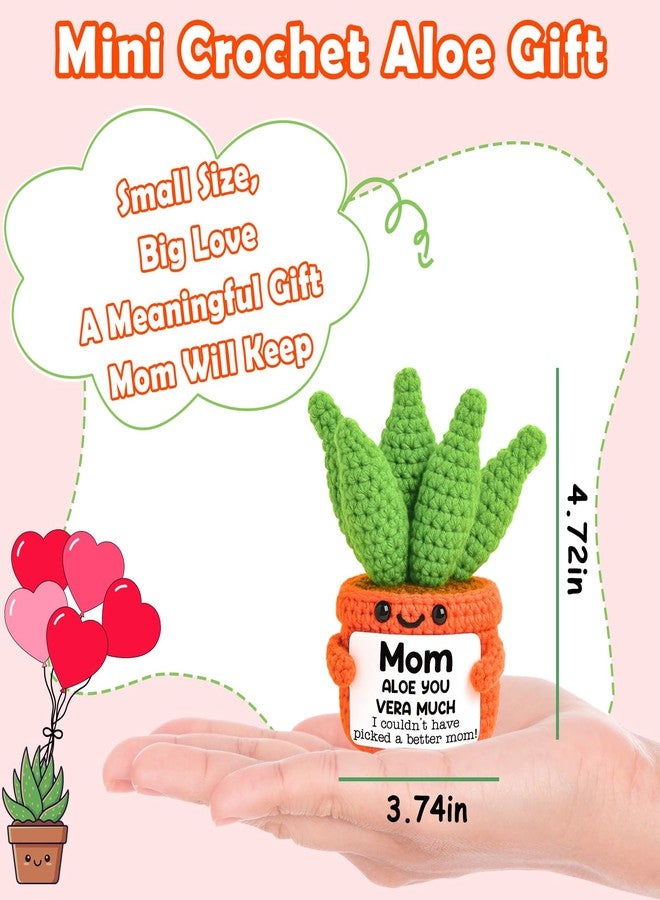 Giftmark Mothers Day Birthday Gifts for Mom from Daughter Son, Handmade Positive Crochet Aloe You Vera Much, Emotional Support Desk Decor, Birthday Mothers Day Present for Women Mother in Law New Mama - Image 2
