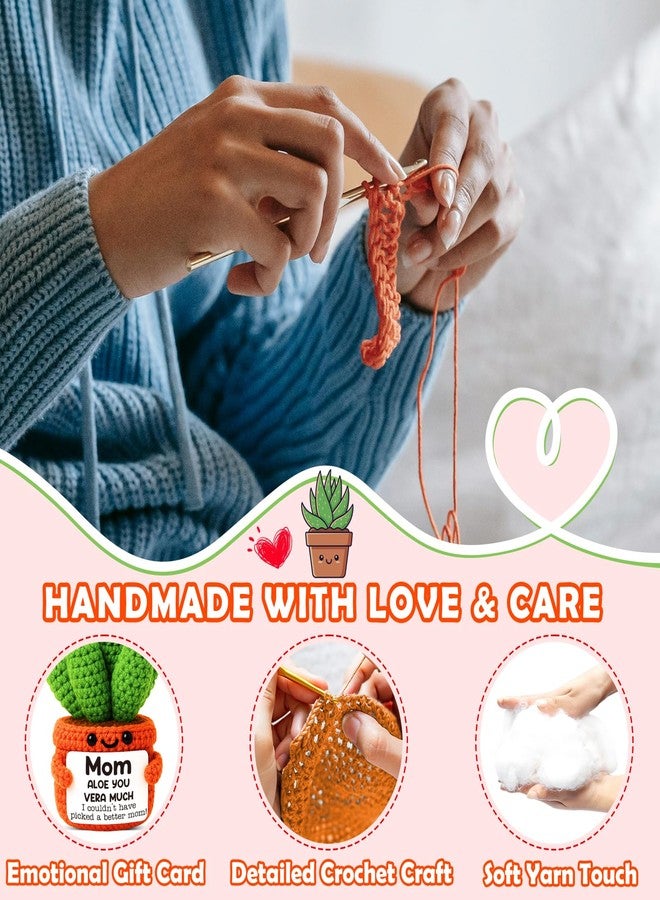 Giftmark Mothers Day Birthday Gifts for Mom from Daughter Son, Handmade Positive Crochet Aloe You Vera Much, Emotional Support Desk Decor, Birthday Mothers Day Present for Women Mother in Law New Mama - Image 4