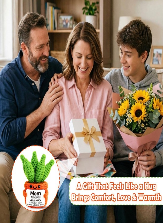 Giftmark Mothers Day Birthday Gifts for Mom from Daughter Son, Handmade Positive Crochet Aloe You Vera Much, Emotional Support Desk Decor, Birthday Mothers Day Present for Women Mother in Law New Mama - Image 3