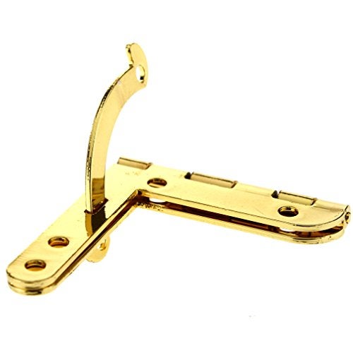 SING F LTD Jewelry Wine Box Quadrant Hinges 40x40x30mm 90 Degree Chrome-Plated Support Hinges Gold with Fixing Screws 4pcs/Set - Image 2