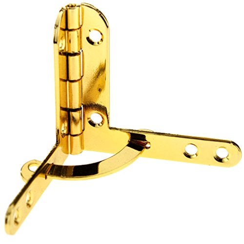 SING F LTD Jewelry Wine Box Quadrant Hinges 40x40x30mm 90 Degree Chrome-Plated Support Hinges Gold with Fixing Screws 4pcs/Set - Image 3