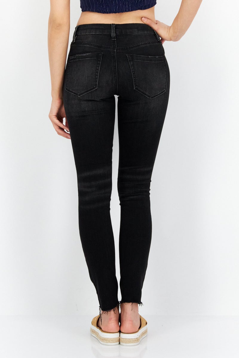 Blank NYC Women Mid Rise Skinny Fit Washed Stretchable Jeans, Black - Image 4