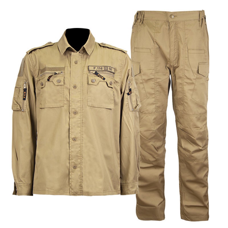 Generic Long Sleeve Camo Suit Tactical Breathable F116 Mud color 