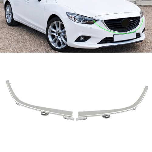 FSHero Riding 2PCS Front Upper Grille Molding Tirm Fit for Mazda 6 2013 2014 2015 2016 Chrome Left and Right Side - Image 1