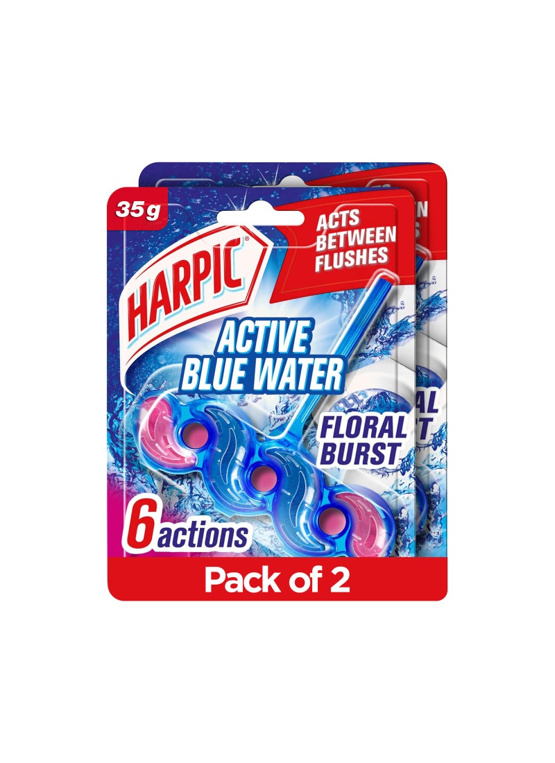 هاربيك Active Blue Water Toilet Cleaner Rim Block Floral Burst None - Image 1