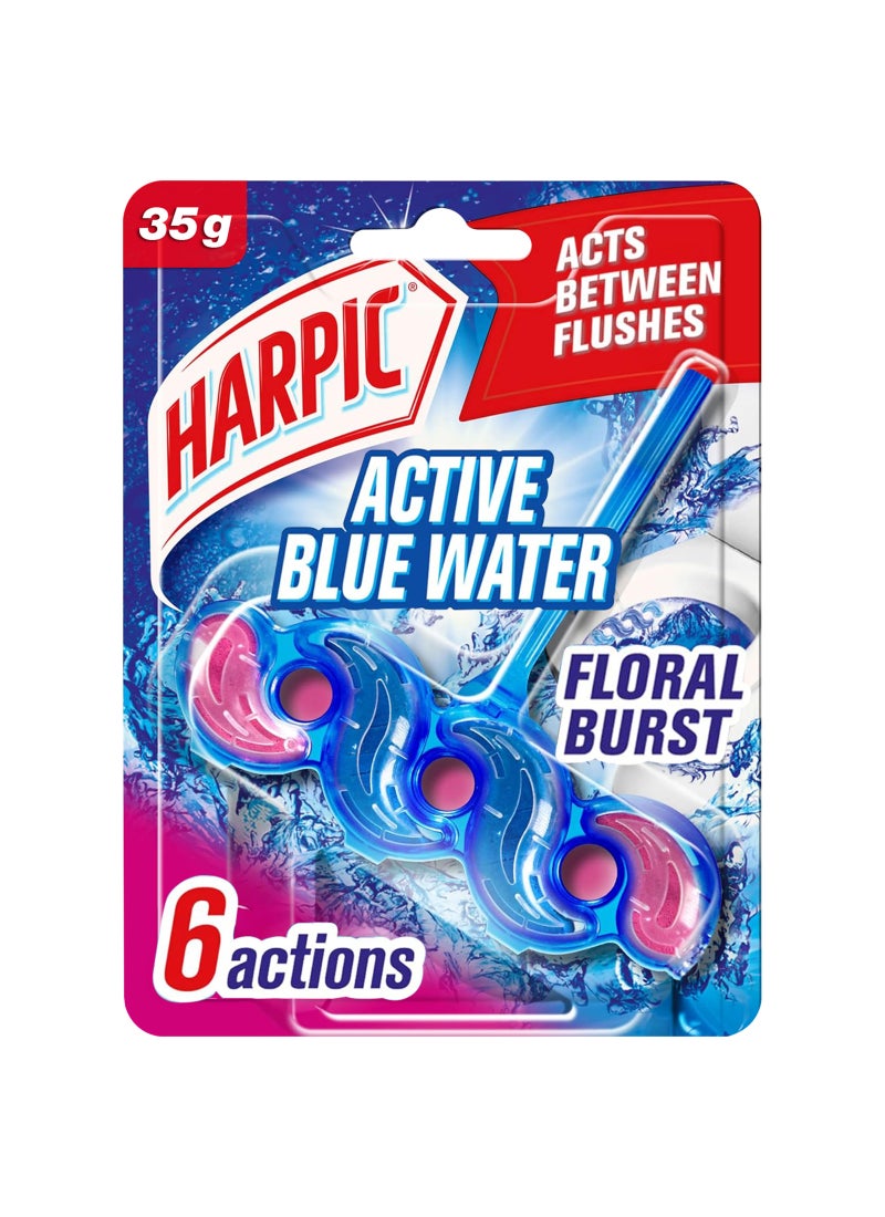هاربيك Active Blue Water Toilet Cleaner Rim Block Floral Burst None - Image 2