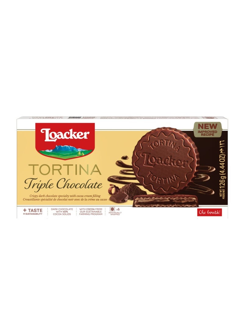 Loacker Tortina Triple Chocolate 126g - Image 1