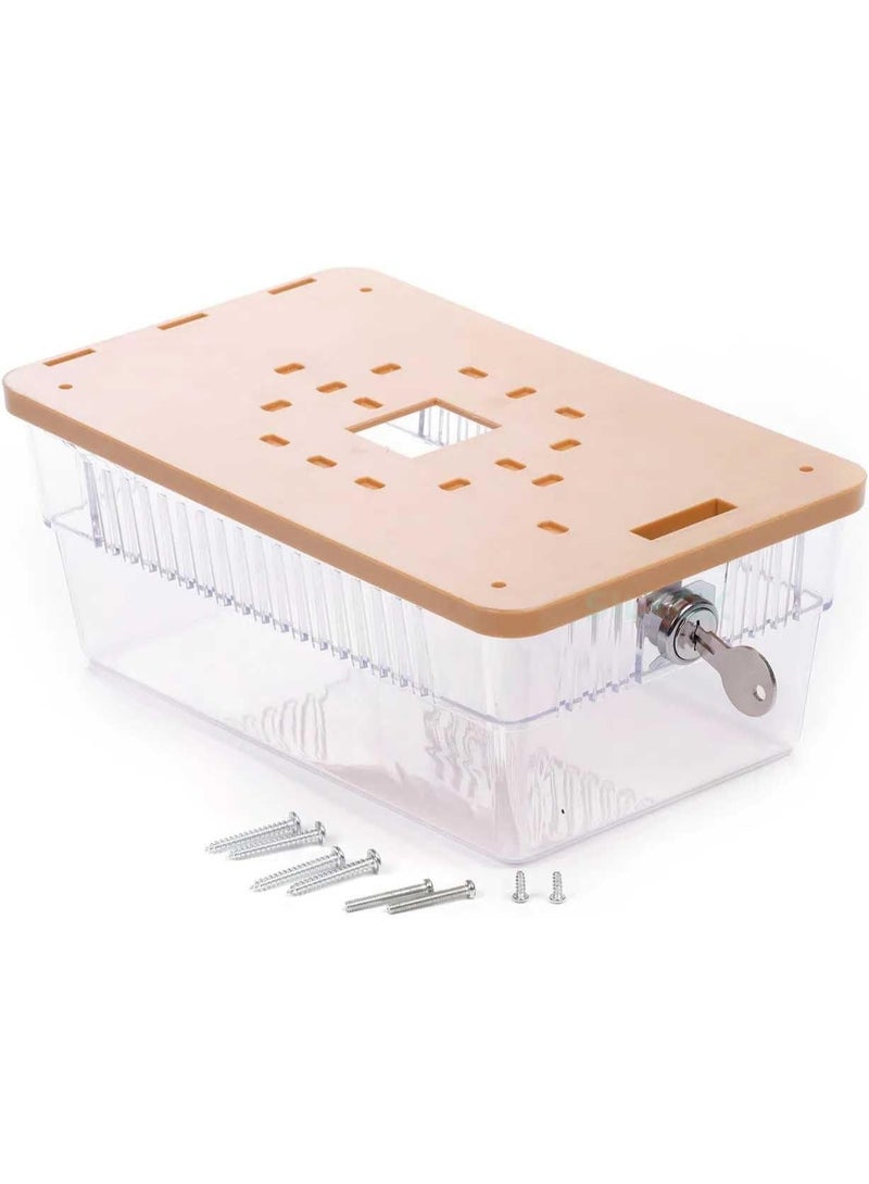 SILTOX Clear Plastic Thermostat Guard Lock Box with Key, 255x155x95mm - Image 1