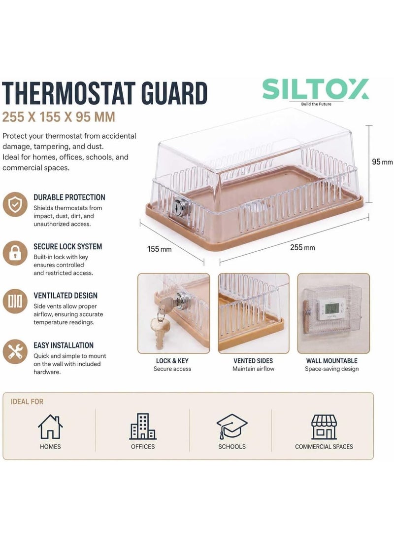 SILTOX Clear Plastic Thermostat Guard Lock Box with Key, 255x155x95mm - Image 4