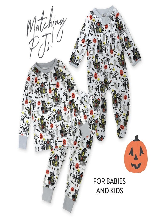 HonestBaby Sleep and Play Footed Pajamas One-Piece Sleeper Jumpsuit Zip-front PJs Organic Cotton for Baby Boys, Unisex, Haunted House, 6-9 Months - Image 4