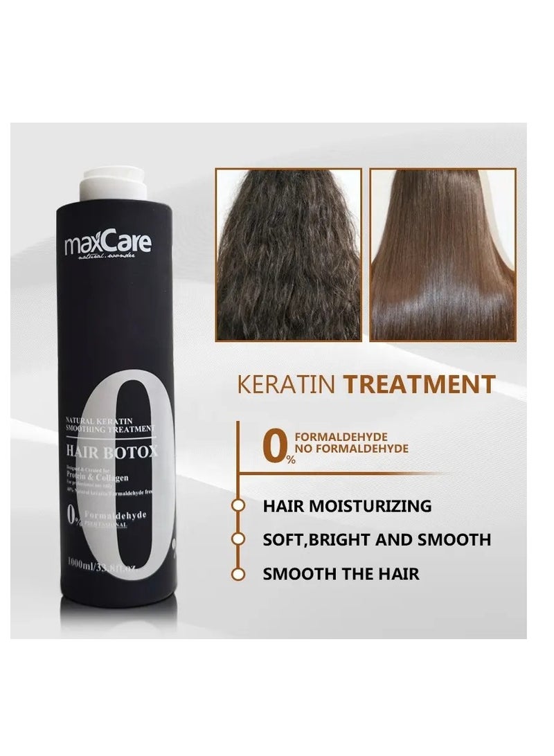 Maxcare Brazilian Keratin Botulinum Therapy – Nourishing & Moisturizing Hair Cream 1000ml for Soft, Silky, and Straight Hair - Image 3