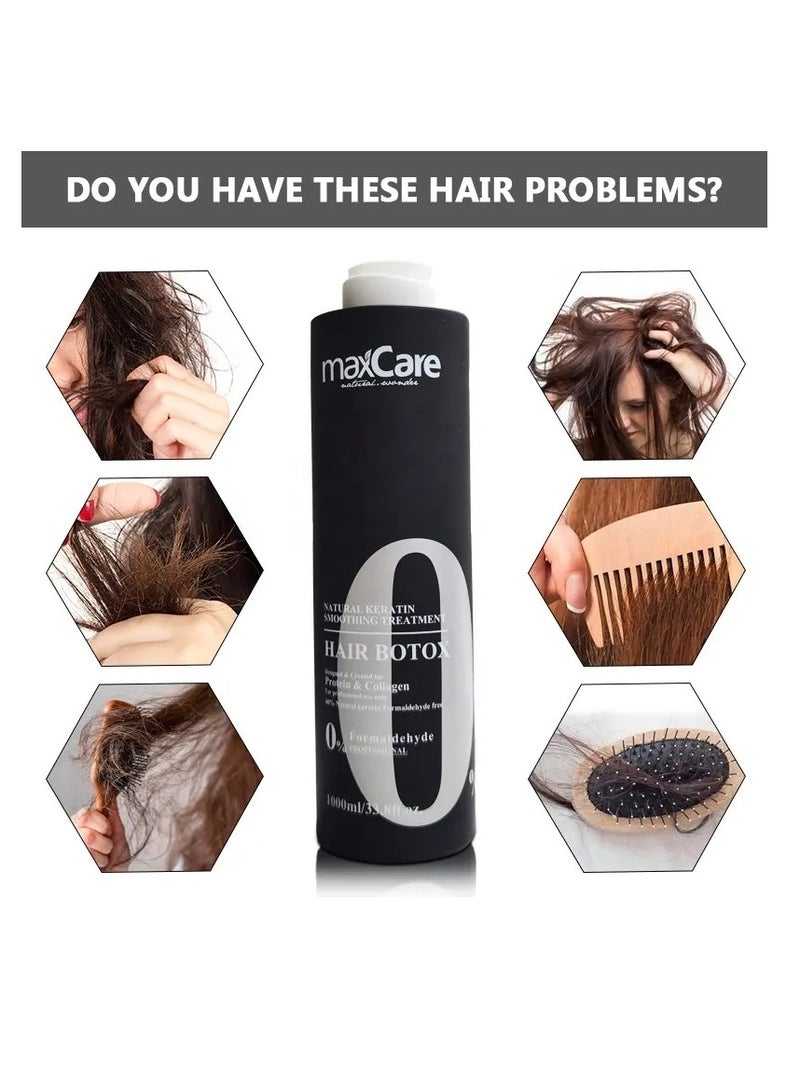 Maxcare Brazilian Keratin Botulinum Therapy – Nourishing & Moisturizing Hair Cream 1000ml for Soft, Silky, and Straight Hair - Image 4