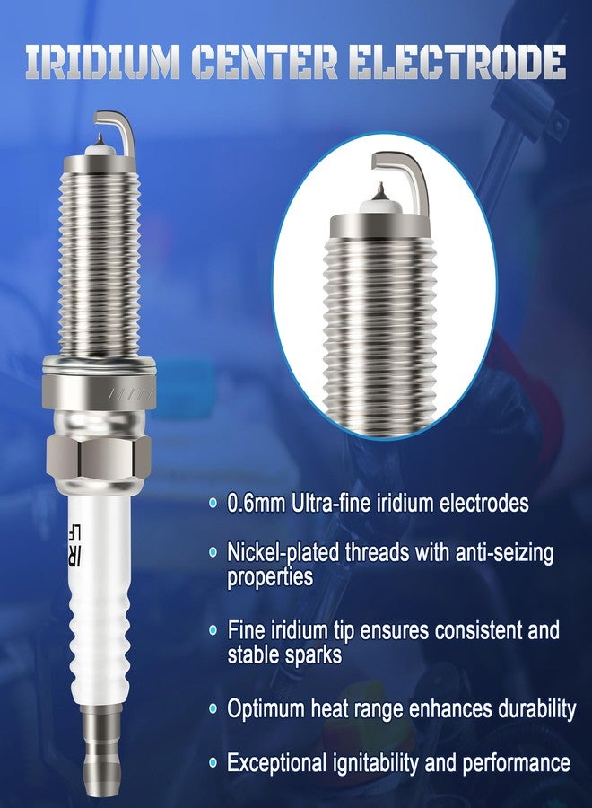 A-NAFTULY Iridium Spark Plugs 6 Pack 6619 LFR6AIX-11 Fits for 2005-2015 Toyota Tacoma Camry Avalon 4Runner FJ Cruiser Highlander RAV4 Sienna Tundra Venza 3.5L 4.0L & 2007-2015 Lexus RX350 ES350 3.5L - Image 5