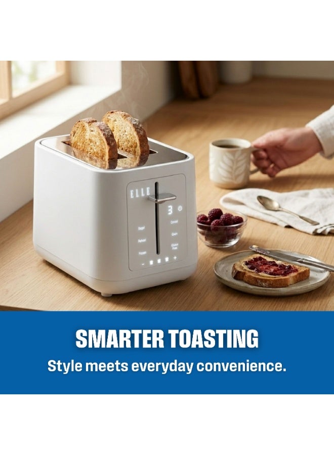ELLE Panache Series 2 Slice Digital Toaster, Touch-Activated Display, 6 Browning Levels, Bagel, Frozen, Grain & Gluten-Free Functions, 980W - Image 4