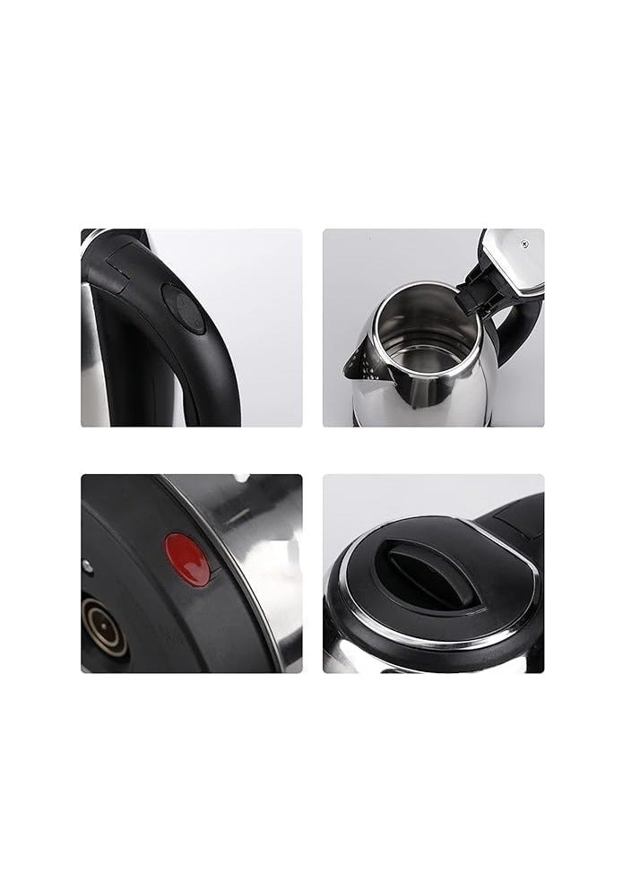 غلاية كهربائية سعة 2.0 لتر، غلاية شاي وقهوة 1500 واط، سخان مياه، غليان سريع، إيقاف تشغيل تلقائي وحماية من الغليان الجاف، قاعدة دوارة 360 درجة، كابل بطول 50 سم - 1 متر (قابس المملكة المتحدة) - Image 2