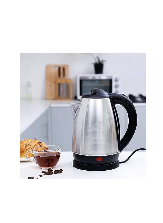 غلاية كهربائية سعة 2.0 لتر، غلاية شاي وقهوة 1500 واط، سخان مياه، غليان سريع، إيقاف تشغيل تلقائي وحماية من الغليان الجاف، قاعدة دوارة 360 درجة، كابل بطول 50 سم - 1 متر (قابس المملكة المتحدة) - Image 3