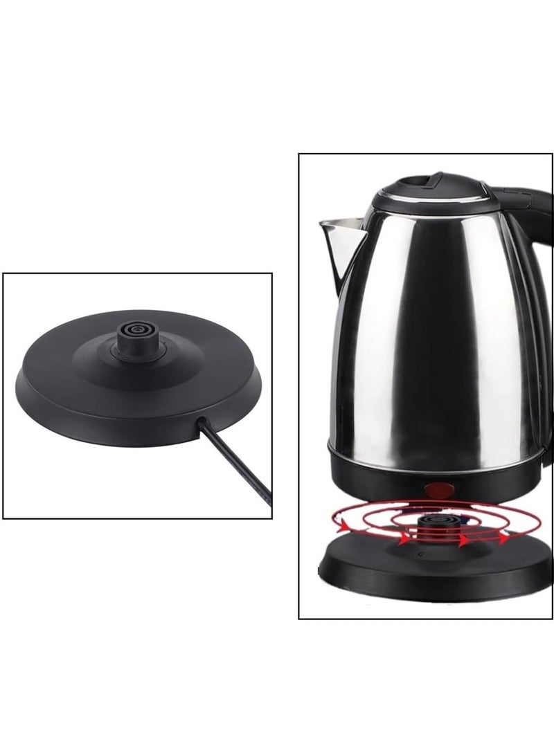 غلاية كهربائية سعة 2.0 لتر، غلاية شاي وقهوة 1500 واط، سخان مياه، غليان سريع، إيقاف تشغيل تلقائي وحماية من الغليان الجاف، قاعدة دوارة 360 درجة، كابل بطول 50 سم - 1 متر (قابس المملكة المتحدة) - Image 4