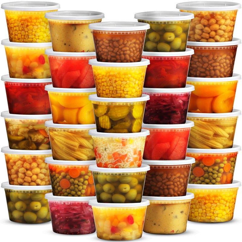 JoyServe 16 Oz Deli Food Containers with Lids - (36 Sets) Airtight Plastic Food Storage for Takeout, Meal Prep, To-Go, and Soup Freezer Containers with 36 Lids, BPA-Free, Dishwasher, Microwave Safe - Image 1