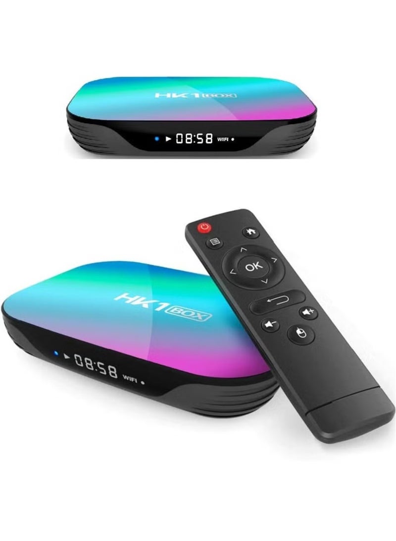 HK1 Box Android TV Box with 4GB RAM 32GB ROM | S905X3 Quad-Core Processor for Ultra-Fast Streaming | 4K UHD Smart Media Player | Android TV Box with AirPlay, DLNA, Miracast Wireless Sharing | HDMI, - Image 1