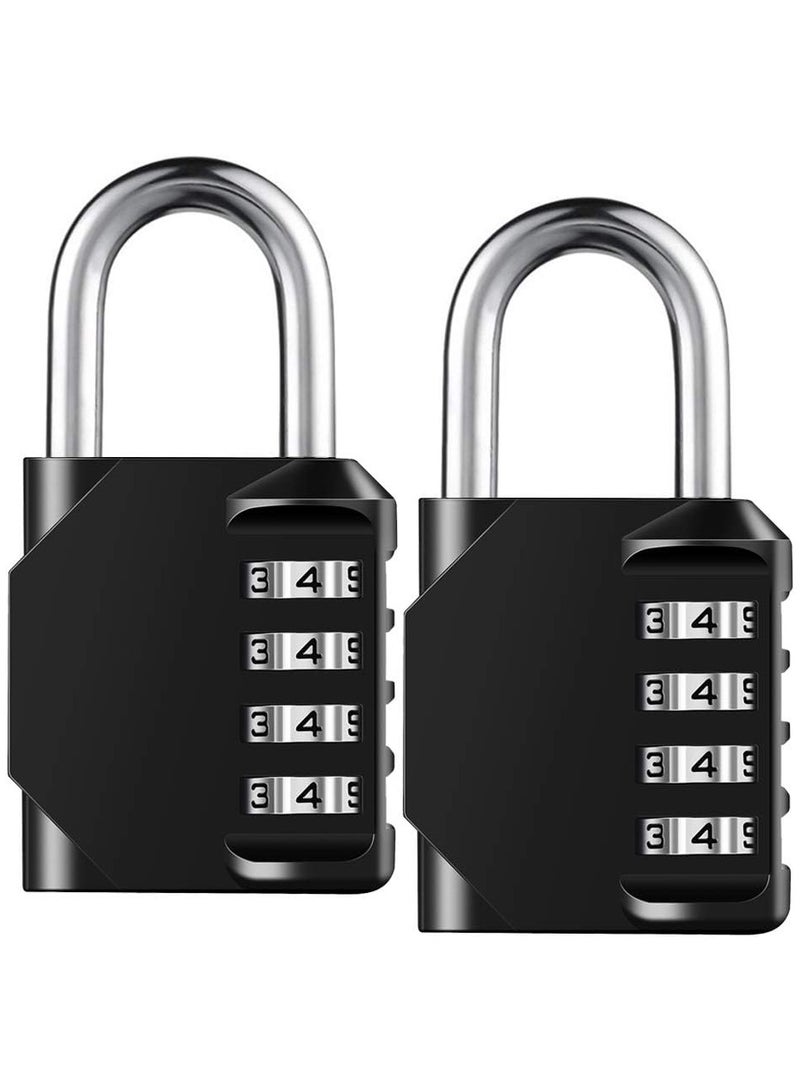 NNEWVANTE Combination Padlock Locker Lock, Waterproof Heavy Duty Combination Padlock, Outdoor For School Gym Lockers, Luggage, Gates, Suitcases, Bicycles, Tool Boxes - 2 Piece Set(Black) - Image 1
