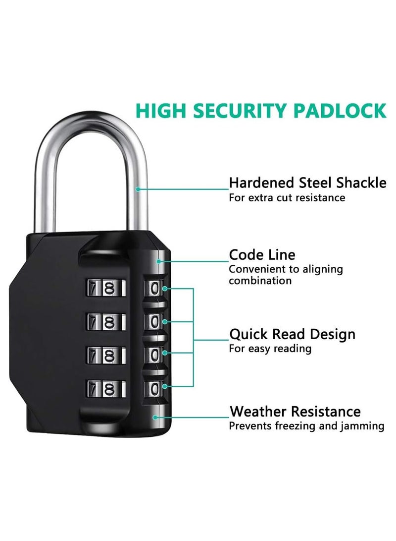 NNEWVANTE Combination Padlock Locker Lock, Waterproof Heavy Duty Combination Padlock, Outdoor For School Gym Lockers, Luggage, Gates, Suitcases, Bicycles, Tool Boxes - 2 Piece Set(Black) - Image 4