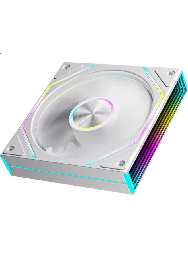 Aigo Aurora Z13 Pro White Argb 5V3 Pin Motherboard Sync Computer Case Fan 12Cm/Pwm Temperature Control Adjustment/Infinity Mirror - Image 1