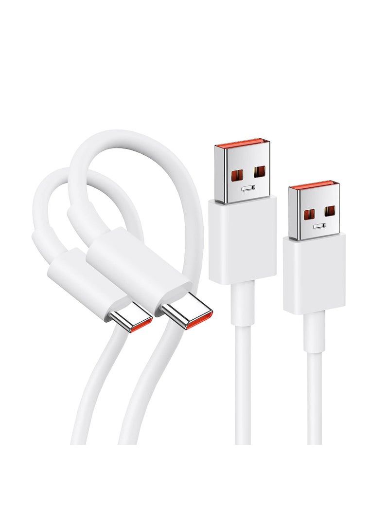 2Packs USB C to USB C Chargeing Cable for Redmi Note 14 13 Pro 12s 11 Pro, 3A Fast Charging Type C Cable for Xiaomi 12T Pro 11T Pro 11T 12 Pro 13 Pro Pad 5 POCO M5S X3 NFC F4 GT M4 Pro Redmi 10 10C,White  - Image 1