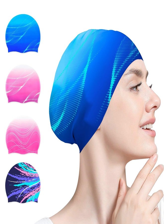 Ausletie Swim Cap for Women Adult, Silicone Swimming Waterproof Bathing Cap Swimming Hat for Long Hair to Keep Hair Dry - Image 1