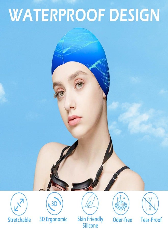 Ausletie Swim Cap for Women Adult, Silicone Swimming Waterproof Bathing Cap Swimming Hat for Long Hair to Keep Hair Dry - Image 4