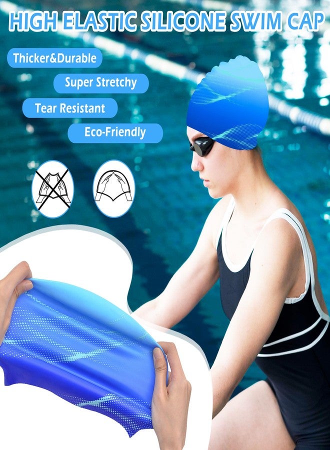 Ausletie Swim Cap for Women Adult, Silicone Swimming Waterproof Bathing Cap Swimming Hat for Long Hair to Keep Hair Dry - Image 5