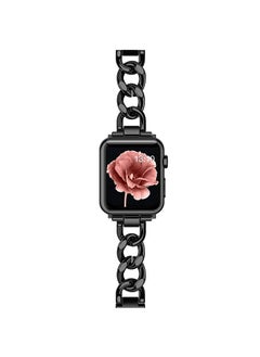 O Ozone Stainless Steel Bands For Apple Watch Series 10 | Ultra 2 | 8 Ultra | 9 | 8 | 7 | 6 , 49/46/45/44/42mm Cool Chain Metal Wristband smartwatch Strap- Black  - Image 1