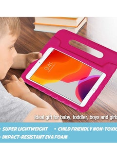Procases Kids Case for iPad 10.2 inch 9th 2021/ 8th 2020/ 7th 2019/ iPad Air 10.5" 2019/ iPad Pro 10.5, Shockproof Convertible Handle Stand Cover Light Weight Kids Friendly Case for iPad 9/8/7 -Magenta  - Image 4