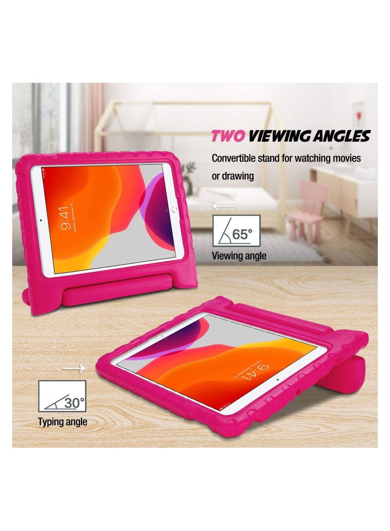 Procases Kids Case for iPad 10.2 inch 9th 2021/ 8th 2020/ 7th 2019/ iPad Air 10.5" 2019/ iPad Pro 10.5, Shockproof Convertible Handle Stand Cover Light Weight Kids Friendly Case for iPad 9/8/7 -Magenta - Image 5