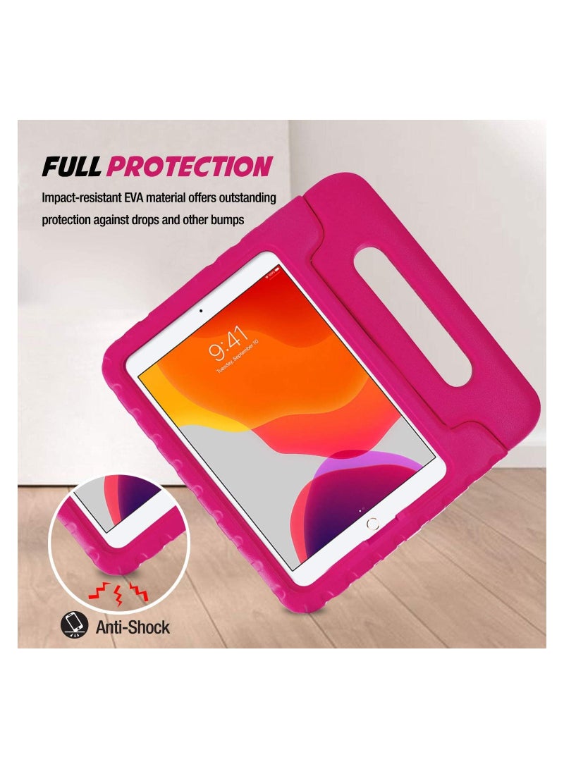 Procases Kids Case for iPad 10.2 inch 9th 2021/ 8th 2020/ 7th 2019/ iPad Air 10.5" 2019/ iPad Pro 10.5, Shockproof Convertible Handle Stand Cover Light Weight Kids Friendly Case for iPad 9/8/7 -Magenta - Image 3