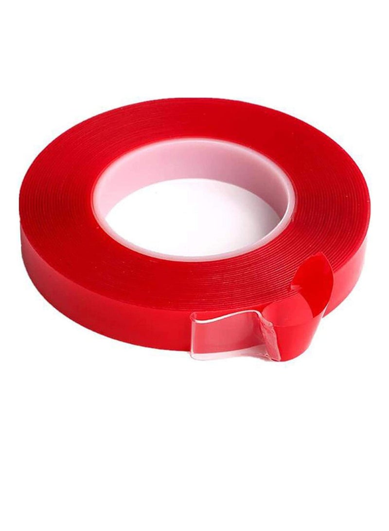 Strong Double-sided Sticky Clear Traceless Acrylic Transparent Adhesive Tape for Home Wall Room Office Decor Phones Pictures Household & Outdoor Mounting 18mm x 50 m - Image 1