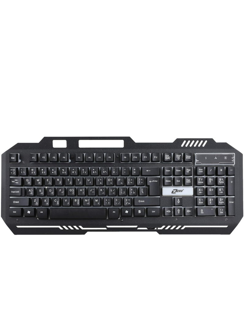 Zero USB Wired Gaming and Business Keyboard - Amazing RGB Lighting Effects - Modern and Elegant Design with the Highest Materials - Model ZR-2080  - Image 1
