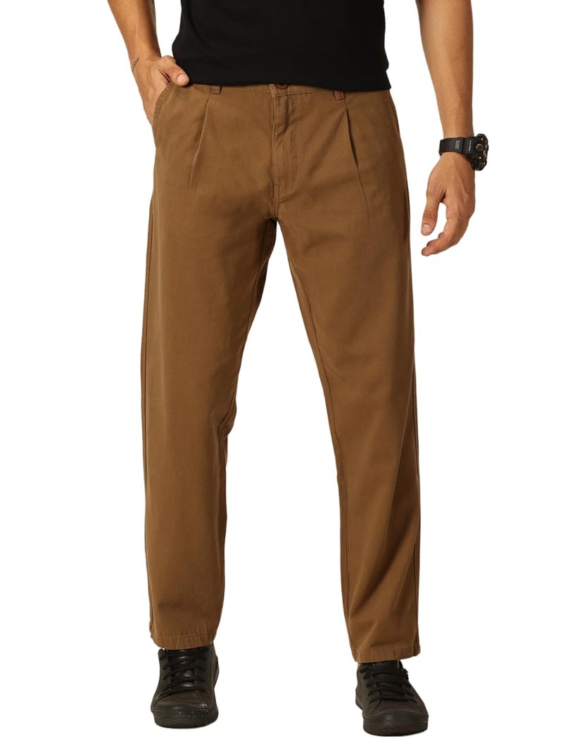 Thomas Scott Men 100% Cotton Straight Fit Chino Trouser (Dark Khaki, 34) - Image 1