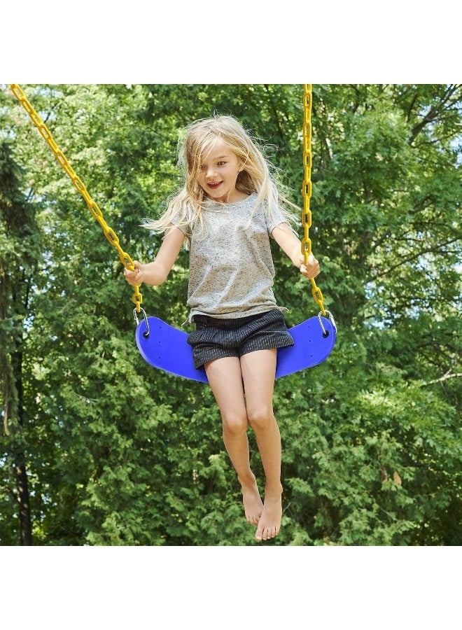Rainbow Toys RBW TOYS Swing Seat Yard Swing for Kids & Adults with Metal Triangle Ring 2 Chain and Snap Hooks- Complete Set (Blue)  - Image 5