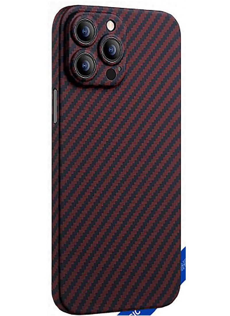 X-level - X-LEVEL Nanofiber Kevlar Series Carbon Fiber MagSafe Case for iPhone 15 Pro Max - Red color - Image 1