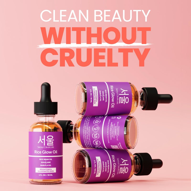 SeoulCeuticals Rice Bran Oil for Skin - Korean Skin Care Facial Glow Oil With Squalane & Vitamin E - Cruelty Free K Beauty Skincare 1oz - Image 4