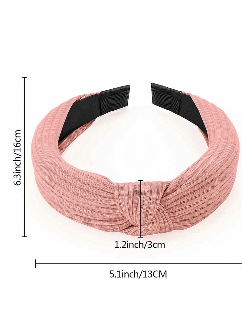 SOLARAE 10Pieces Knotted Headbands for Women Girl Soft Knitted Headbands Non-Slip Fabric Headbands Knotted Hair Band Elastic Hair Accessories for Thin Thick Hair Turban Headbands - Image 5