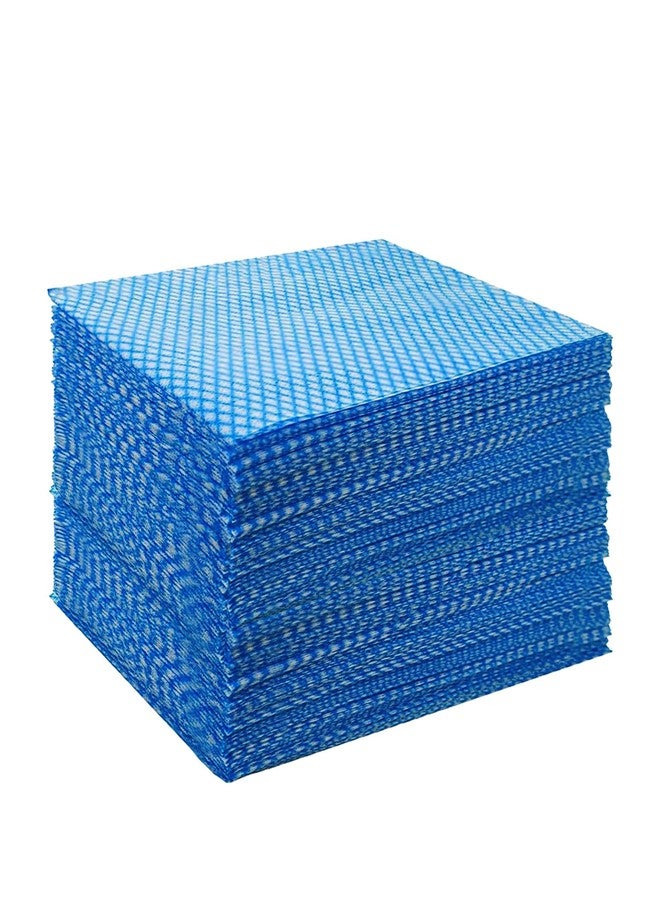 Faliuepe Disposable Dish Cloths Heavy Duty Disposable Cleaning Cloths for Kitchen Multi-Purpose Blue Dish Rags 50 Count/Pack - Image 1