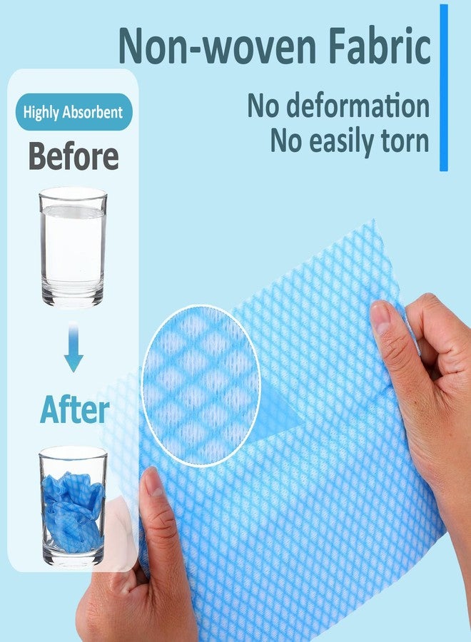 Faliuepe Disposable Dish Cloths Heavy Duty Disposable Cleaning Cloths for Kitchen Multi-Purpose Blue Dish Rags 50 Count/Pack - Image 3
