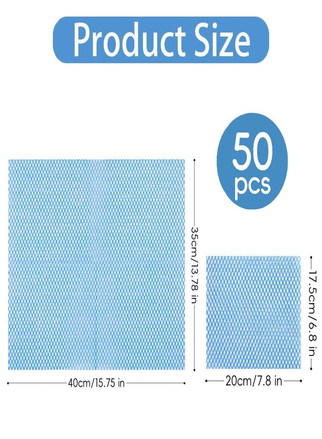 Faliuepe Disposable Dish Cloths Heavy Duty Disposable Cleaning Cloths for Kitchen Multi-Purpose Blue Dish Rags 50 Count/Pack - Image 2